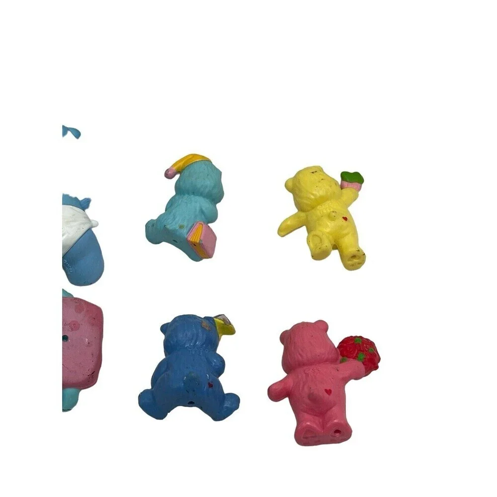VINTAGE GROUP OF 8 CARE BEAR PVC FIGURES MADE IN 1984 Made In Hong Kong RARE